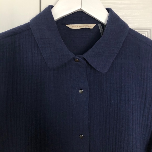 Soft Surroundings Saba Tunic Top Navy - Picture 10 of 12